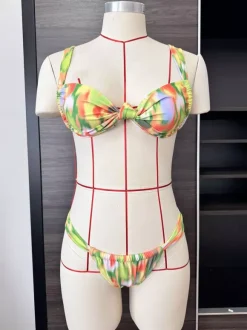 Maillot de bain 2 pièces sexy noué devant pour femme modèle été 2026