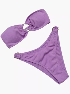 Maillot de bain bikini pour femme avec 艙illets blancs maillot de bain sexy d'été