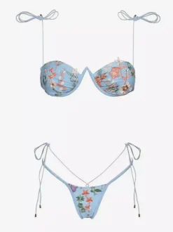 Maillot de bain deux pièces sexy avec string brodé pour l'été 2026