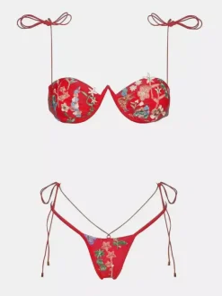 Maillot de bain deux pièces sexy avec string brodé pour l'été 2026