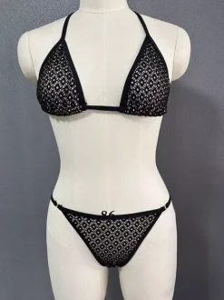 Maillot de bain sexy de plage pour femmes bikini noir fête au bord de la piscine 2026