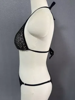 Maillot de bain sexy de plage pour femmes bikini noir fête au bord de la piscine 2026