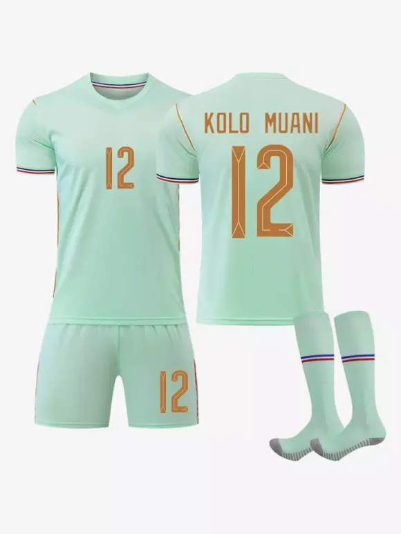 Maillot de Foot Équipe de France Extérieur 2026 Dembélé n°7 Mbappé n°10 Olise n°11 Ensemble 3 Pièces Enfant et Homme
