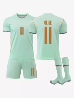 Maillot de Foot Équipe de France Extérieur 2026 Dembélé n°7 Mbappé n°10 Olise n°11 Ensemble 3 Pièces Enfant et Homme