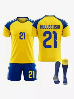 Maillot de Foot Suède Domicile 2026 Gyökeres n°17 Isak n° 9 Ensemble 3 Pièces Tenue de Sport