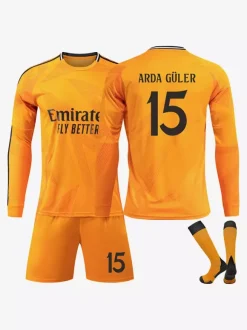 Maillot de football à manches longues pour homme Orange N°5 BELLINGHAM N°9 MBAPPÉ
