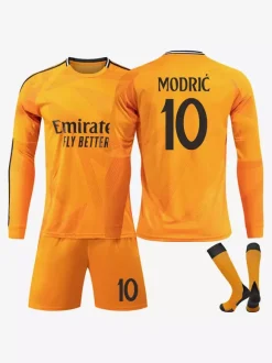 Maillot de football à manches longues pour homme Orange N°5 BELLINGHAM N°9 MBAPPÉ