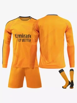 Maillot de football à manches longues pour homme Orange N°5 BELLINGHAM N°9 MBAPPÉ