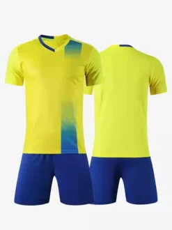 Maillot de football blanc et bleu personnalisé uniforme d'équipe de football vêtements de sport d'entraînement
