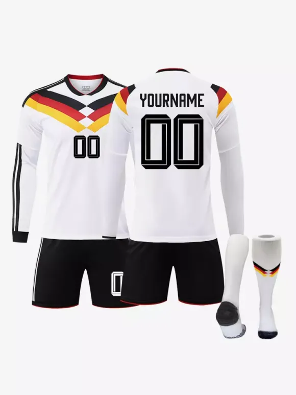 Maillot de football de l'équipe nationale d'Allemagne 25/26 manches longues ensemble de sport personnalisé 3 pièces pour adultes et enfants