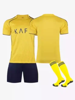 Maillot de football domicile 25/26 personnalisé à manches courtes ensemble 3 pièces pour adultes et enfants