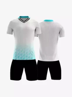 Maillot de football personnalisé à manches courtes et col en V pour homme avec teinture par nouage