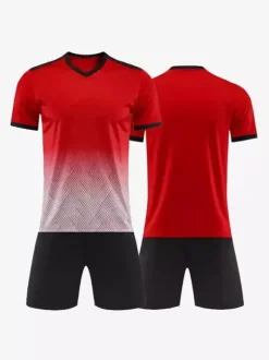 Maillot de football personnalisé à manches courtes et col en V pour homme avec teinture par nouage