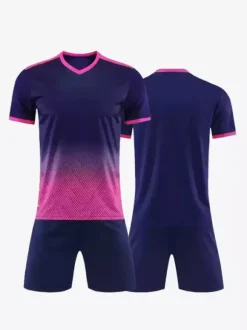 Maillot de football personnalisé à manches courtes et col en V pour homme avec teinture par nouage