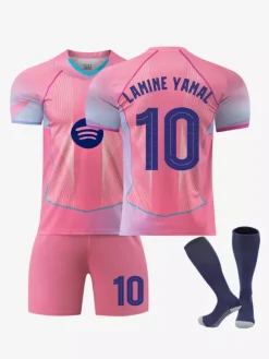 Maillot de football rose édition spéciale Ligue des champions 25/26 n° 10 Lamine Yamal n° 14 Rashford Football Club