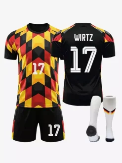 Maillot d'entraînement 3 pièces de l'équipe nationale d'Allemagne (2026) : Musiala (n° 10) Kimmich (n° 6) Woltemade (n° 11) pour adultes et enfants.