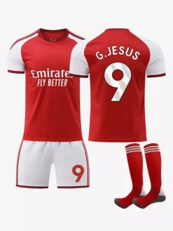 Maillot domicile Arsenal 26/27 n° 7 Saka n° 8 Ødegaard n° 14 Gyökeres ensemble de football junior 3 pièces