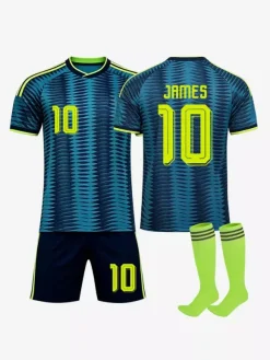 Maillot domicile de l'équipe nationale 2026 n°7 Luis Díaz n°10 James : tenue 3 pièces pour enfants et adultes