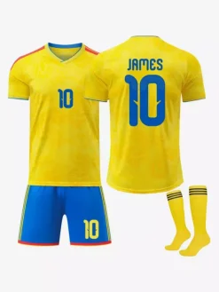 Maillot domicile de l'équipe de Colombie 2026 n° 7 Diaz n° 10 James Rodriguez n° 6 Rios : ensemble 3 pièces pour adultes et enfants