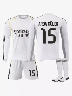 Maillot domicile manches longues 25/26 du club de football n° 10 Mbappé n° 7 Vini. JR ensemble 3 pièces
