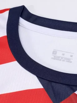 Maillot domicile rayé USA 2026 ensemble 3 pièces personnalisé pour enfants et adultes