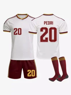 Maillot extérieur de l'équipe nationale espagnole 2026 n° 19 Yamal et n° 17 Williams ensemble 3 pièces pour adultes et enfants