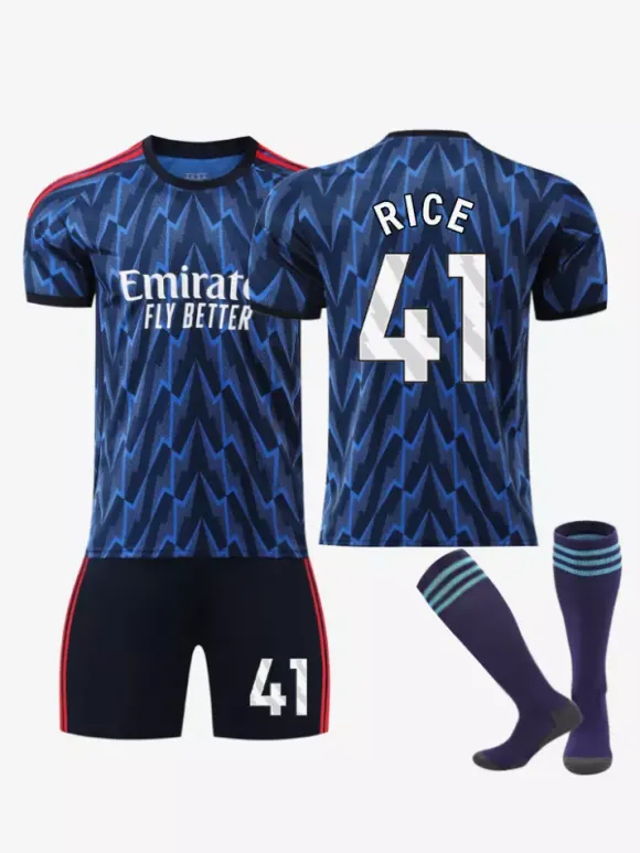 Maillot extérieur du club de football 25/26 numéro 7 Saka numéro 41 Rice ensemble d'uniformes de football pour adultes et enfants