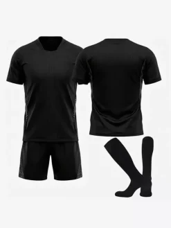 Maillot extérieur noir à manches courtes de l'équipe nationale de Norvège 2026 personnalisé ensemble 3 pièces.