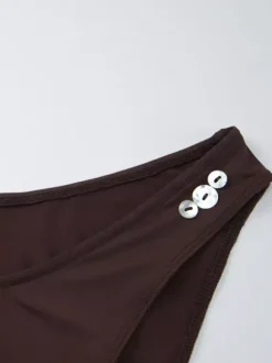 Maillot de bain bikini femme marron café à paillettes maillot de bain sexy d'été