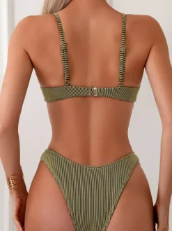 Maillot de bain bikini pour femme gris foncé maillot de bain d'été pour la plage