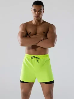 Maillot de bain homme style boxer double épaisseur coupe ample séchage rapide grandes tailles