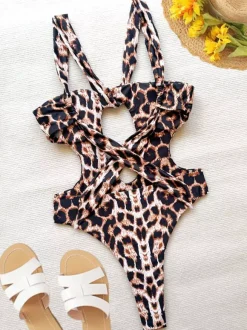 Maillot de bain une pièce dos nu sexy à découpes pour la plage d'été 2026