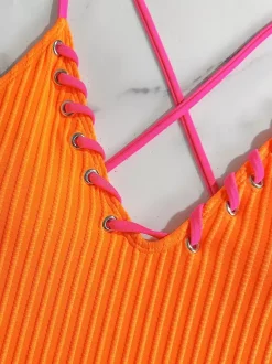 Maillot de bain une pièce sexy à col en V pour la plage d'été 2026