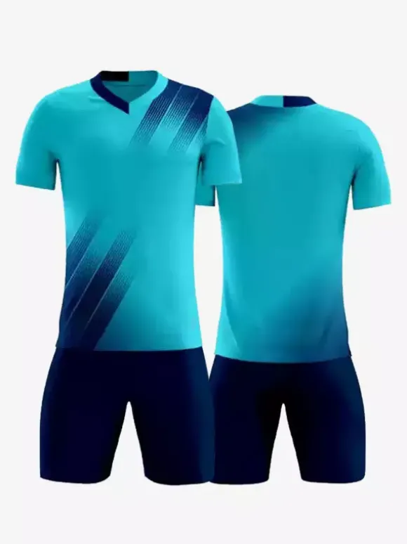 Maillot de football adulte col en V manches courtes vêtements de sport d'entraînement d'équipe de football personnalisés