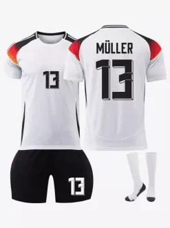 Maillot de football domicile color block N° 8 KROOS N° 13 MÜLLER Ensemble 3 pièces pour le Championnat d'Europe