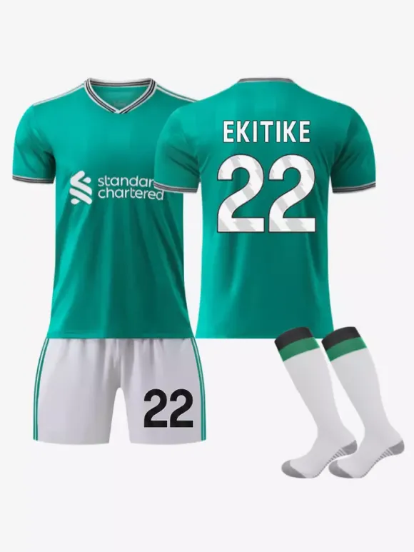 Maillot de football 3e équipe 25/26 numéro 7 Wirtz numéro 22 Ekitike ensemble 3 pièces pour adultes et enfants