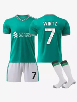 Maillot de football 3e équipe 25/26 numéro 7 Wirtz numéro 22 Ekitike ensemble 3 pièces pour adultes et enfants