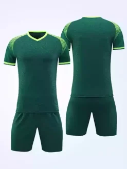 Maillot de football personnalisé à manches courtes et col en V avec blocs de couleurs