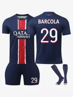 Maillot de football 3 pièces pour homme numéro 1 Donnarumma numéro 7 Kvaratskhelia numéro 29 Barcola
