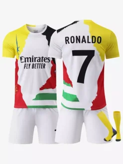 Maillot de football rétro Ronaldo n° 7 édition commémorative 25/26 ensemble de 3 pièces