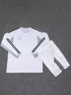 Maillot domicile blanc à manches longues du club de football 25/26 ensemble 3 pièces personnalisé