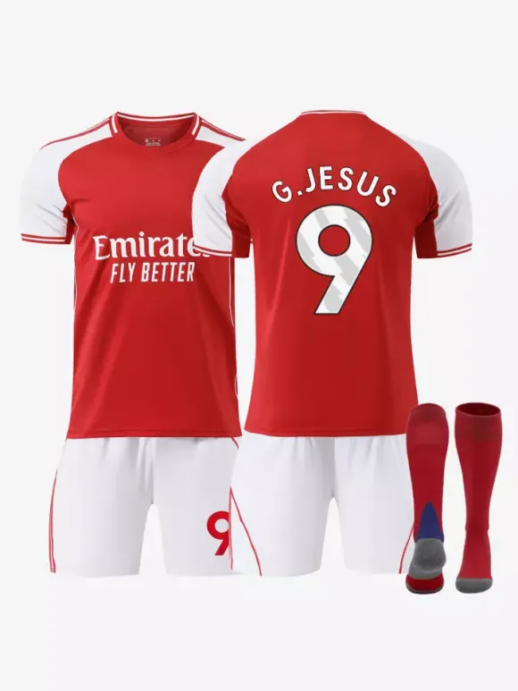 Maillot domicile du club de football 25/26 n° 7 Saka n° 41 Rice ensemble 3 pièces pour adultes et enfants