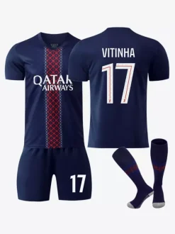 Maillot Domicile du Club de Football 25/26 No.10 Dembélé No.14 Doué No.7 Kvaratskhelia Ensemble 3 Pièces