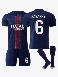 Maillot Domicile du Club de Football 25/26 No.10 Dembélé No.14 Doué No.7 Kvaratskhelia Ensemble 3 Pièces