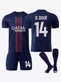 Maillot Domicile du Club de Football 25/26 No.10 Dembélé No.14 Doué No.7 Kvaratskhelia Ensemble 3 Pièces