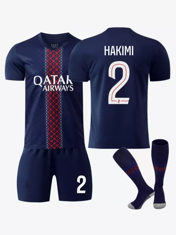 Maillot Domicile du Club de Football 25/26 No.10 Dembélé No.14 Doué No.7 Kvaratskhelia Ensemble 3 Pièces