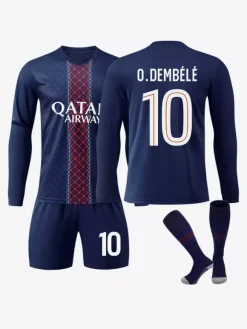 Maillot domicile 3 pièces à manches longues du club de football 25/26 n°10 Dembélé n°2 Hakimi