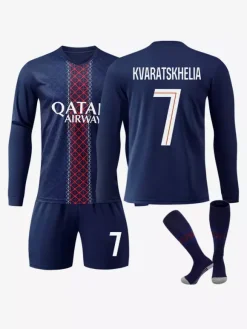 Maillot domicile 3 pièces à manches longues du club de football 25/26 n°10 Dembélé n°2 Hakimi