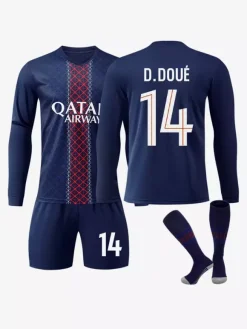 Maillot domicile 3 pièces à manches longues du club de football 25/26 n°10 Dembélé n°2 Hakimi