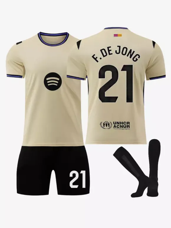 Maillot extérieur du club de football 25/26 n° 9 Lewandowski n° 10 Lamin Yamal ensemble 3 pièces